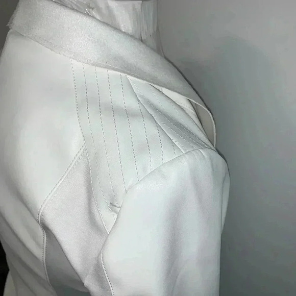 Andrew Marc Faux Leather & Knit Drape Front Jacket - Picture 5 of 11